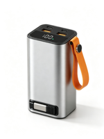 Batterie externe haute capacité 20000mAh avec charge rapide PD 100W, câble USB-C rétractable intégré, double USB, chargeur portable pour ordinateur portable