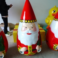 Tropfenförmige Glasfaser-Skulptur Lebendige Handbemalte FRP-Weihnachtsdekoration für Feiertagsausstellungen