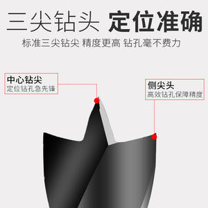 ดอกสว่านเจาะเร็ว เหล็กกล้าคาร์บอน ก้านกลม ขนาดนิ้ว สำหรับงานไม้ ผิวเรียบ ชุดดอกสว่านอเนกประสงค์ - Product Image 5