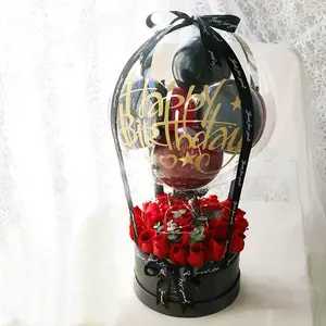 Cesto di fiori a rete che abbraccia secchio bobo bouquet di palloncini festa di compleanno decorazione per la disposizione dei regali di san valentino