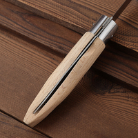 Couteau pliant Bochen en bois naturel avec manche rond, gravé au laser, couteau de bricolage, camping, extérieur, lame polie satinée, couteau de poche