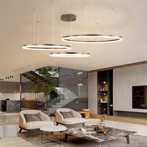 Modern LED Round Living Room Pendant Lamp Home Decor Interior chandelier ring