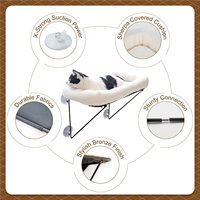 Perchoir de fenêtre pour chat-100% métal soutenu par le bas-livré avec un lit chaud et spacieux pour animaux de compagnie-hamac de fenêtre pour chats pour grands chats et Kit