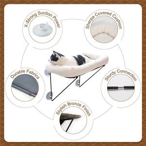 Kat Venster Baars-100% Metalen Ondersteund Van Hieronder-Wordt Geleverd Met Warm Ruime Huisdier <span class=keywords><strong>Bed</strong></span>-Kat Venster Hangmat voor Grote Katten & Kit - Product Image 3