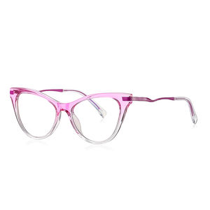 Visualmate 레오파드 안티 블루 라이트 컴퓨터 안경 처방 근시 안구 대형 프레임 고양이 눈 광학 안경 프레임 - Product Image 4