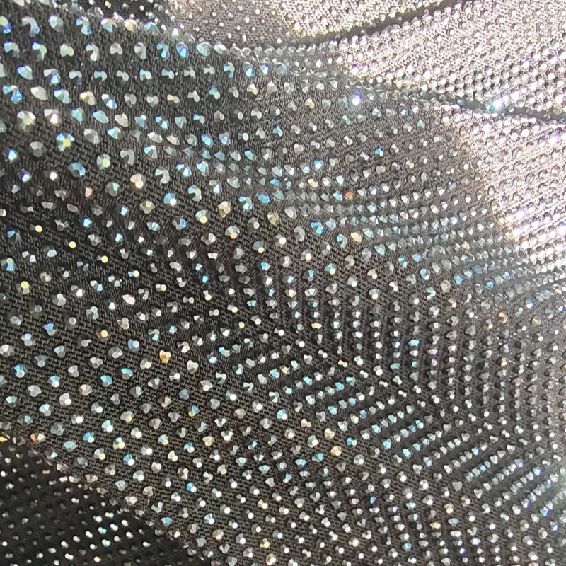 Embellished Fabric - 4 Way Stretch Power Mesh with Rhinestones