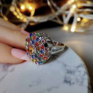 Anello Floreale Stellato per la Notte di Natale, Gioiello di Moda con Gemme Colorate per Donne - Product Image 3