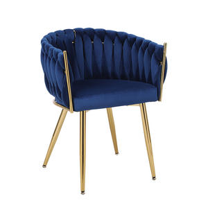 Sillas de comedor tejidas para restaurante modernas muebles para el hogar al por mayor de Metal de terciopelo nórdico de alta calidad para interiores - Product Image 5