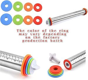 Adjustable Stainless Steel <b>Rolling</b> Pin Baking Leather Kneading <b>Tool</b> for Dough & Flour Pastry Boards & <b>Tools</b> - Product Image 5