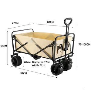 Kapazität 500 lbs, Hochbelastbarer Faltbarer Bollerwagen, Einkaufswagen, Strandwagen, Gartenwagen, Zusammenklappbarer Outdoor-Transportwagen - Product Image 3