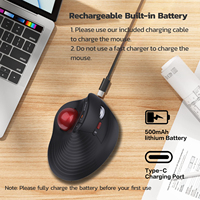 Souris verticale ergonomique sans fil JOMAA BT double mode avec trackball rechargeable pour ordinateur, tablette et ordinateur portable – En stock