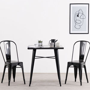 <span class=keywords><strong>Silla</strong></span> de Comedor de Metal de Estilo Industrial Vintage con Marco de Hierro Apilable Colorido, Diseño <span class=keywords><strong>Tolix</strong></span> Negro para Uso en el Hogar, Oficina y Escuela - Product Image 6