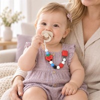 Chaîne de sucette en silicone avec perles décoratives sirène, avocat, fraise, motif dessin animé, pour nouveau-né, support de sucette, OEM