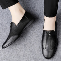 Mocassins d'automne pour hommes en cuir de vache véritable, à enfiler, avec semelles souples, respirants, chauds et amortissants, chaussures décontractées