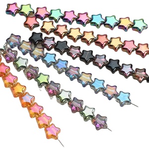 Cuentas de cristal con forma de estrella de 8MM, 50 Uds., Pendientes colgantes de cuentas de cristal de pentagrama multicolor, abalorios, regalos de adorno de Navidad DIY - Product Image 1