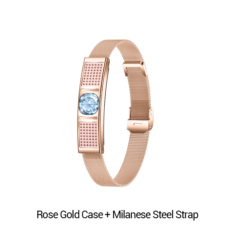 Boîtier en or rose + bracelet en acier milanais