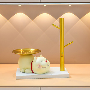 Lucky Cat Storage Ornament Resin Tray Irregular Shape Standing Type Multifunction Home Decoration Gift - Product Image 5