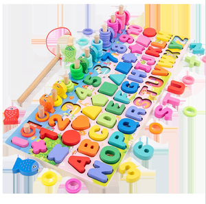 Giocattoli Educativi per Neonati e Bambini 2025: Gioco <span class=keywords><strong>di</strong></span> Abbinamento in <span class=keywords><strong>Legno</strong></span> <span class=keywords><strong>Montessori</strong></span> con Lettere e Forme, Gioco Sensoriale Colorato per la Pesca - Product Image 1