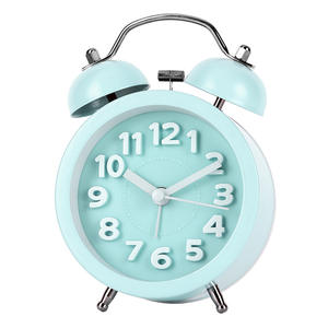 Despertador de PVC con luz nocturna silenciosa para niños para dormitorio y estudiantes, bonito reloj despertador de PVC con campana de Metal para niños, silencioso - Product Image 2
