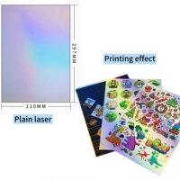 Papier autocollant holographique en vinyle vierge format A4, imperméable, imprimable, pour impression jet d'encre
