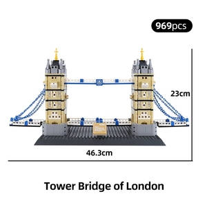Wange 969 pièces bricolage Architecture blocs repère tour pont de <span class=keywords><strong>londres</strong></span> blocs de Construction brique de Construction pour les enfants - Product Image 6