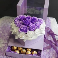 Boîtes cadeaux en carton PVC de luxe en forme de cœur avec fenêtre, pour fleurs et chocolats, emballage pour la Saint-Valentin