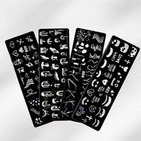 Nouveaux modèles de timbres à ongles à motif de ligne française Plaques d'estampage en acier inoxydable Outils d'art des ongles