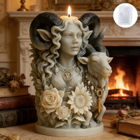 Nuevas Ideas Molde de Silicona de Grado Alimenticio con Forma de Diosa Cabra para Velas, Resina Epoxi, Velas de Aromaterapia y Yeso, para Manualidades DIY, Forma Irregular