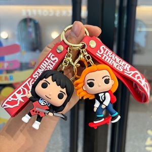 Llaveros de PVC 3D personalizados de <span class=keywords><strong>Stranger</strong></span> <span class=keywords><strong>Things</strong></span>: <span class=keywords><strong>Dustin</strong></span> y Eleven, inspirados en la serie de terror y ciencia ficción, ideales para regalos al por mayor. - Product Image 2