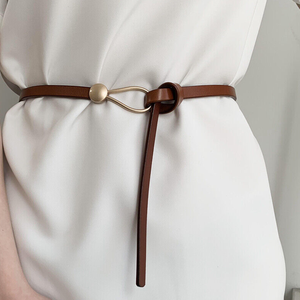 Ceinture en cuir PU personnalisée pour femmes, style d'affaires rétro décontracté, longueur large et personnalisée, conception de pari à nœud Offre Spéciale - Product Image 3