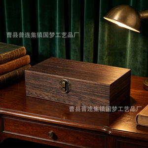 Caja de almacenamiento de joyas de madera de Paulownia, caja de regalo de madera rectangular con tapa abatible de 20x10x6cm para organizar accesorios - Product Image 3