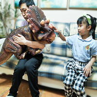 Marionnettes de dinosaures animatroniques en métal personnalisables Dino City pour parcs, maisons, garderies - Accessoires intérieurs/extérieurs