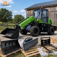 Chargeuse sur pneus modèle populaire LOGWAY avec moteur Euro V en option, utilisation polyvalente pour la manutention d'engrais, chargeuse télescopique