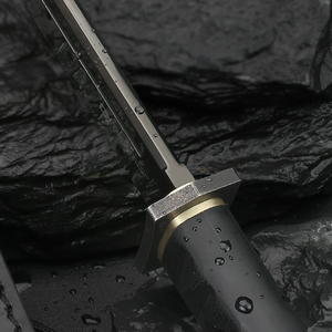 <span class=keywords><strong>Couteau</strong></span> de combat tactique personnalisable YA.SHA <span class=keywords><strong>SAMURAI</strong></span> BLACK OEM, lame fixe en acier inoxydable de haute qualité, G10 DIY - Product Image 3