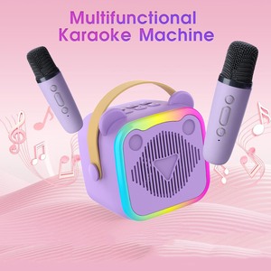 <strong>Best</strong> Selling K10 Pink/Purple Kids Microphone <strong>Speaker</strong> 2 MIC 50Hz-20Khz Frequency Toy Musical Instruments Safe for <strong>PC</strong> - Product Image 1