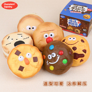 Chameleon <b>Squishy</b> Cookie Bread Stress Relief Toy Soft PU Fidget For Kids And Adults - Product Image 4