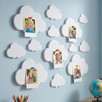 Lot de 12 tableaux d'affichage muraux décoratifs en feutre blanc en forme de nuage pour photos, mémos et notes, pour la maison, le bureau et l'école