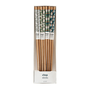 Bamboo Chopsticks 8 Pair Printed Cartoon Design Non Slip Gift Box Set For Adults Environmental Friendly Cutlery - Product Image 5