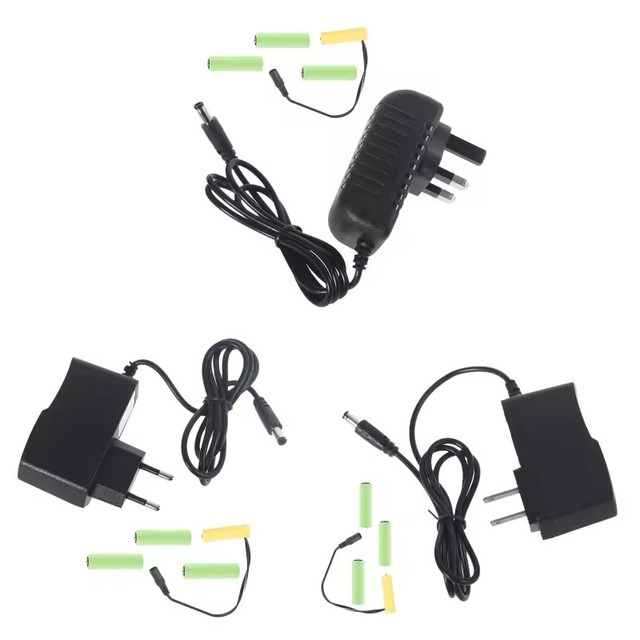 Universal 6V AA Battery Eliminators Power Supply Cable 110V 220V to 6V AA LR6 AM3 Battery for LED Light Sphygmomanometer