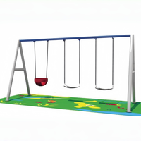 Balançoire pour enfants Lovekids à quatre places, garantie qualité, équipement de terrain de jeu commercial en acier coloré, intérieur/extérieur, centre commercial