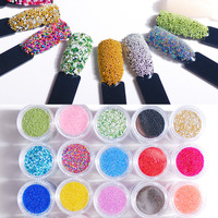 Breloques DIY, mini strass pour manucure, billes de caviar en verre, micro-perles, décorations pour ongles, perles de caviar, breloques en cristal pour nail art