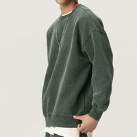 Sweat-shirt à col rond en molleton 360 g/m² pour homme, personnalisé avec logo, effet délavé vintage, coupe oversize, streetwear vierge, vente en gros