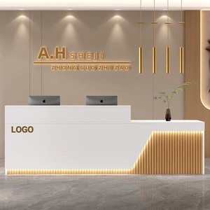 Bàn tiếp tân cửa hàng công ty hiện đại bàn tiếp tân gỗ lưới tản nhiệt cao cấp - Product Image 2