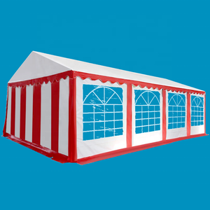 Tende a baldacchino per eventi e fiestività all'aperto in PVC ignifugo, impermeabile e resistente ai raggi UV, di grandi dimensioni (4 <span class=keywords><strong>x</strong></span> <span class=keywords><strong>8</strong></span> m) - Bianche e Rosse - Product Image 1