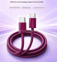 Câble de charge rapide 60W PD 3A 6A pour iPhone 18/17/16/15 ProMax iPad C/USB-C 1M, cordon de données tressé en nylon OD3.4, charge rapide 6A
