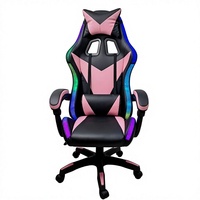 Chaise de jeu RGB en cuir PU ergonomique avec massage lombaire, directement de l'usine, pour usage domestique