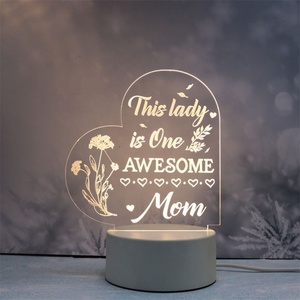 Regalos para el Día <span class=keywords><strong>de</strong></span> la Madre, Regalos para Mamá <span class=keywords><strong>de</strong></span> su Hija o Hijo, Regalo <span class=keywords><strong>de</strong></span> <span class=keywords><strong>Cumpleaños</strong></span> para Suegra, Luces Nocturnas Creativas <span class=keywords><strong>de</strong></span> Acrílico 3D Grabadas - Product Image 2