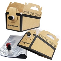 Boîte d'emballage en papier personnalisée 1L 2L 3L 5L pour café à emporter avec poignée, boîte à café 96oz à emporter, distributeur de vin Bag-in-Box