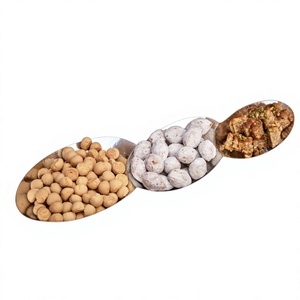 Modern Metal Three Section Serving <b>Platter</b> Decorative Snack Tray Dry Fruit Candy Appetizer Serving Dish with Compartments - Product Image 1