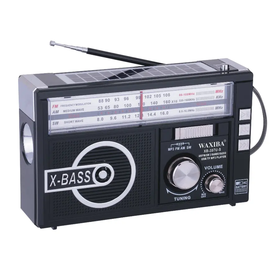 Wassiba Outdoor Portable Battery Operated Handheld Rechargeable Multi Band Shortwave Am Fm Mp3 Music Radio